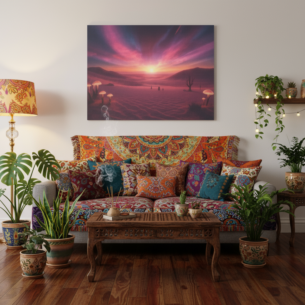 Psychedelic Landscape Canvas Wall Art