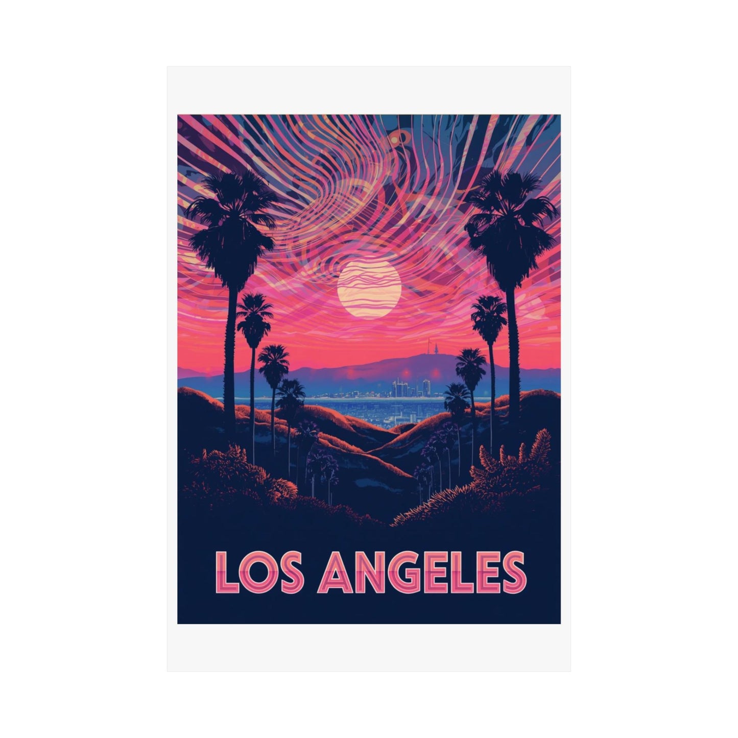 Los Angeles Psychedelic Travel Poster