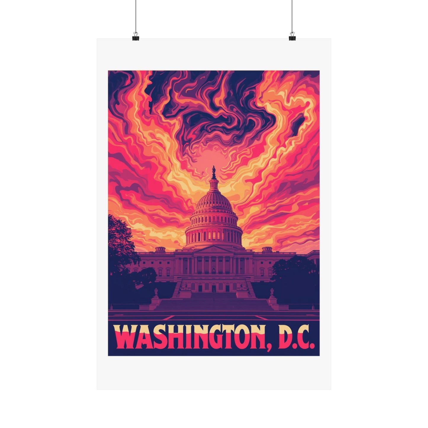 Washington, D.C. Psychedleic Travel Poster