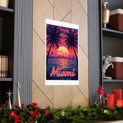 Miami Psychedelic Travel Poster