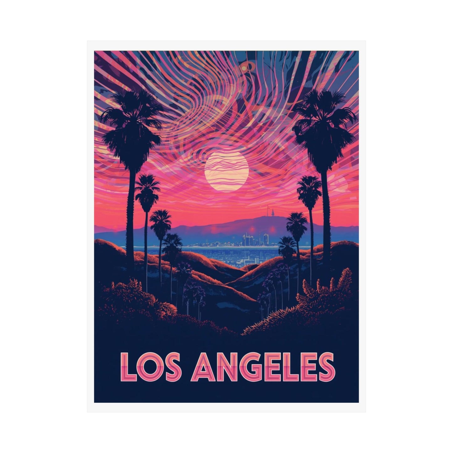 Los Angeles Psychedelic Travel Poster