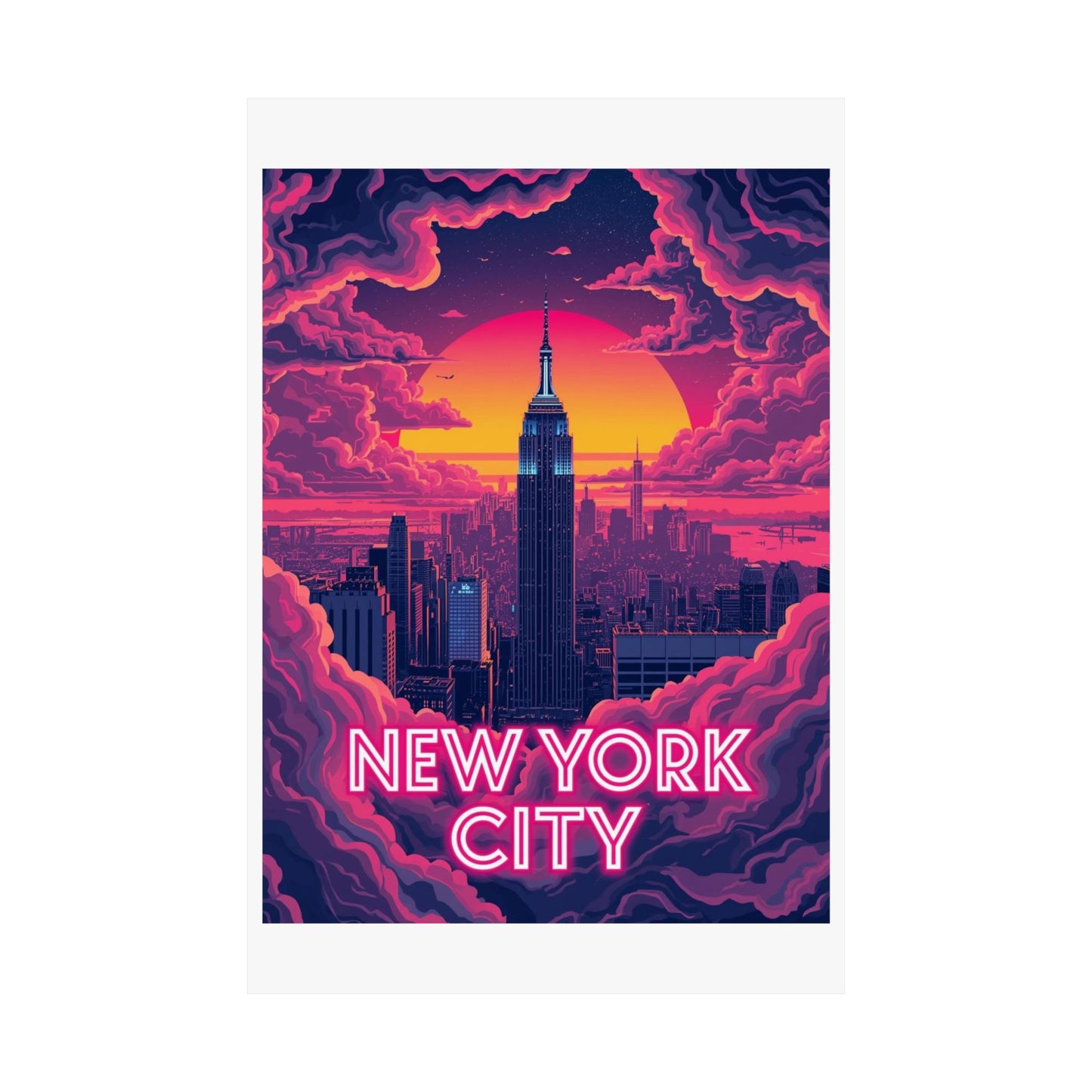 New York City Psychedelic Travel Poster