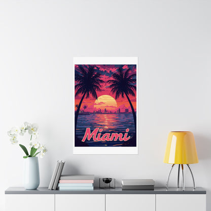 Miami Psychedelic Travel Poster