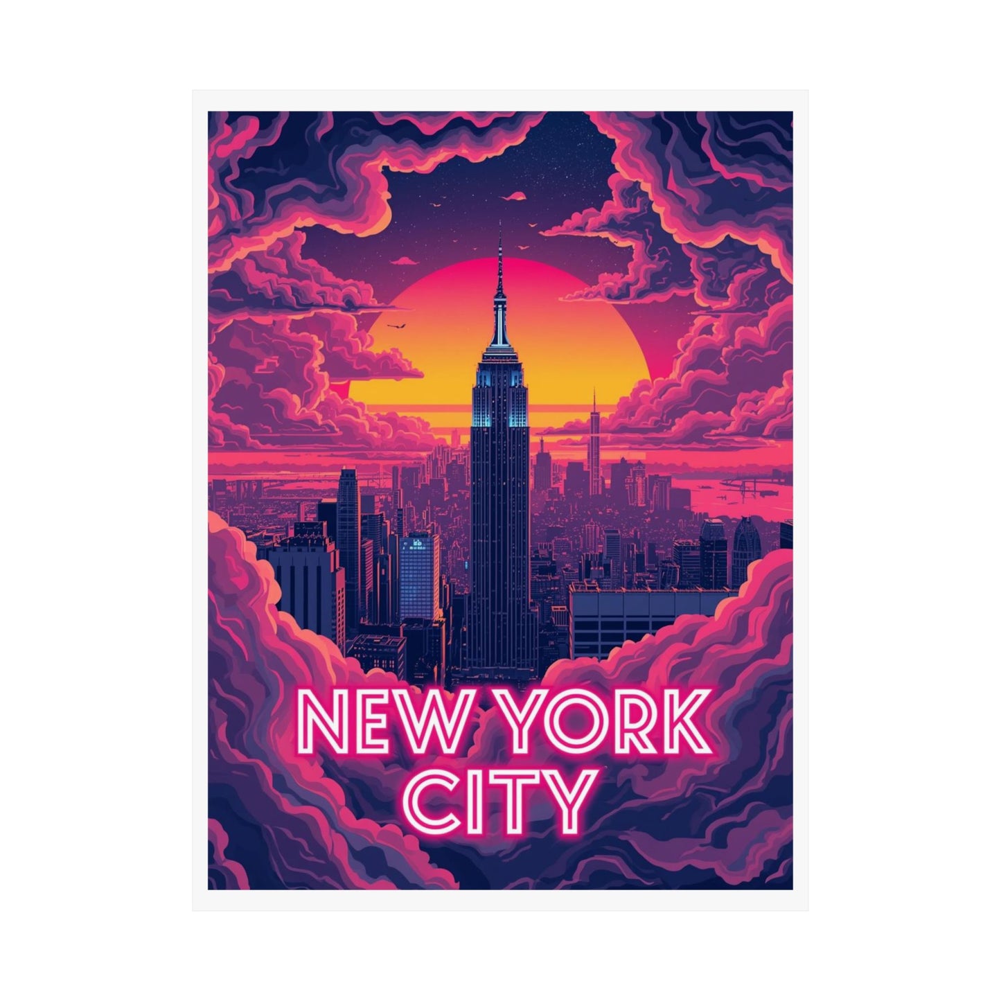 New York City Psychedelic Travel Poster