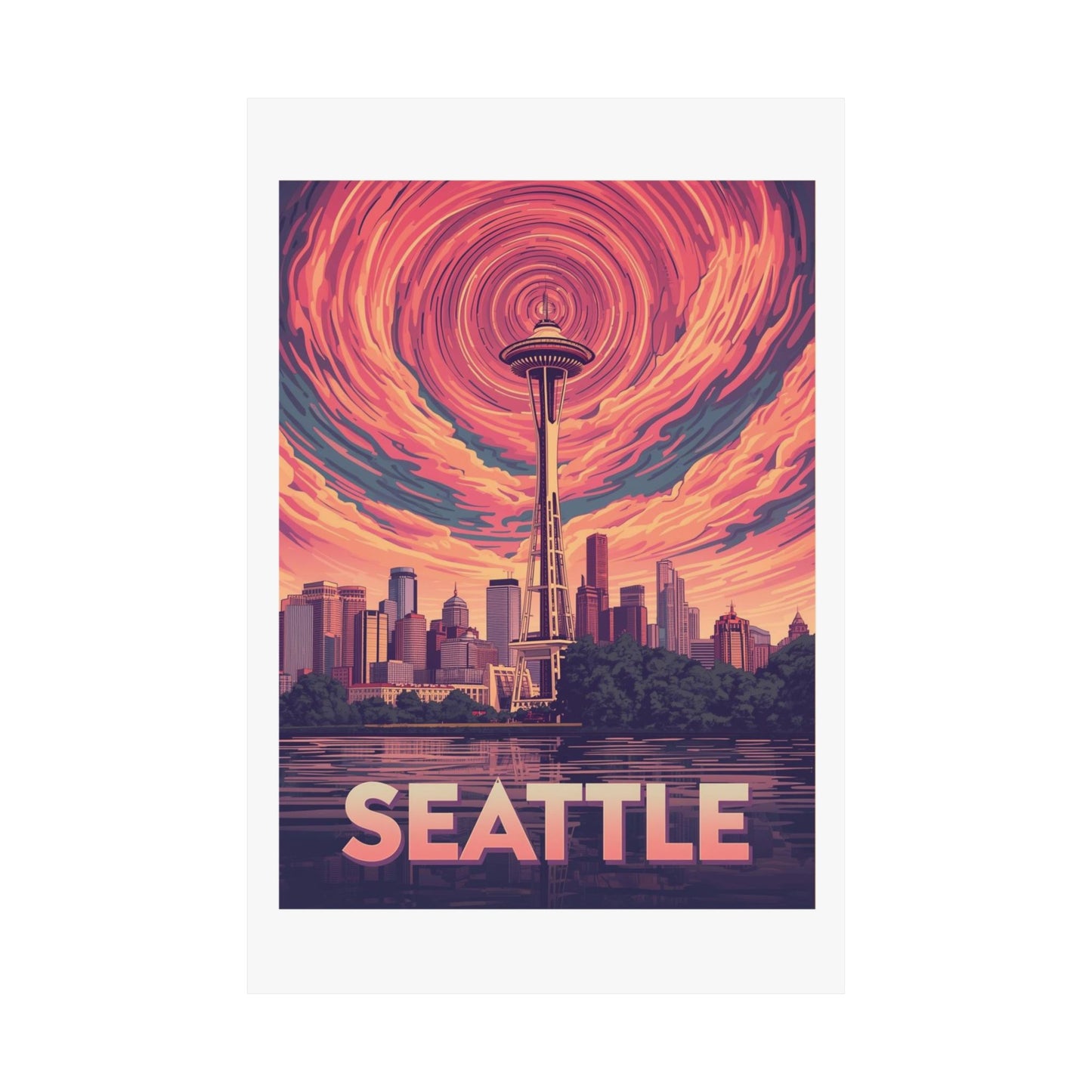 Seattle Psychedelic Travel Poster
